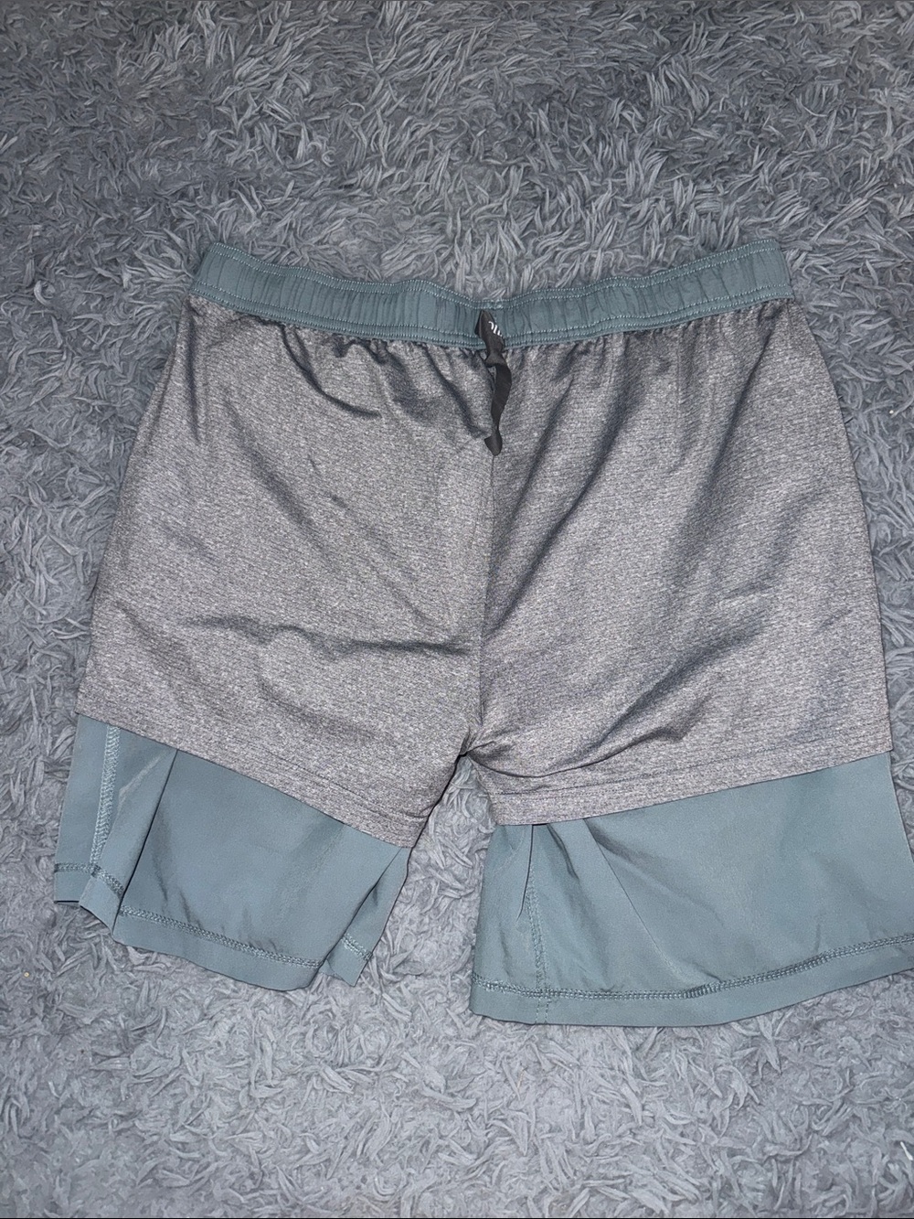 Vuori Light Gray Athletic Shorts with Cream Drawstring - Picture 5 of 6
